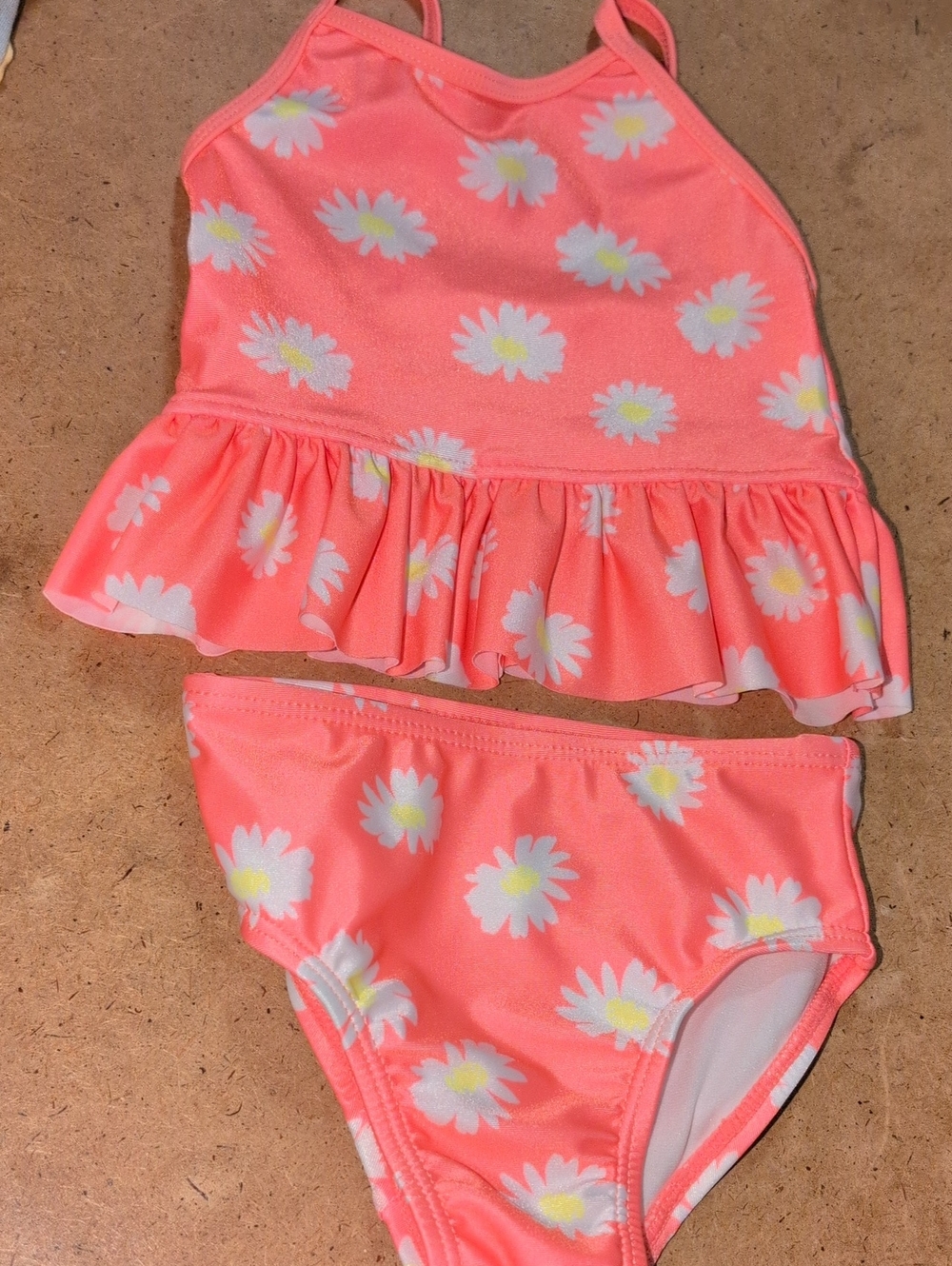 🥀3/$25🥀 Like New Baby Girls Sol Borne Pink Daisy Swimsuit Size 6-9M